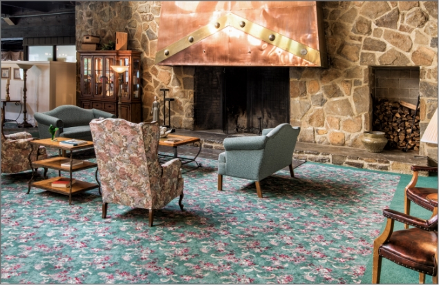 Cadbury seating area fireplace